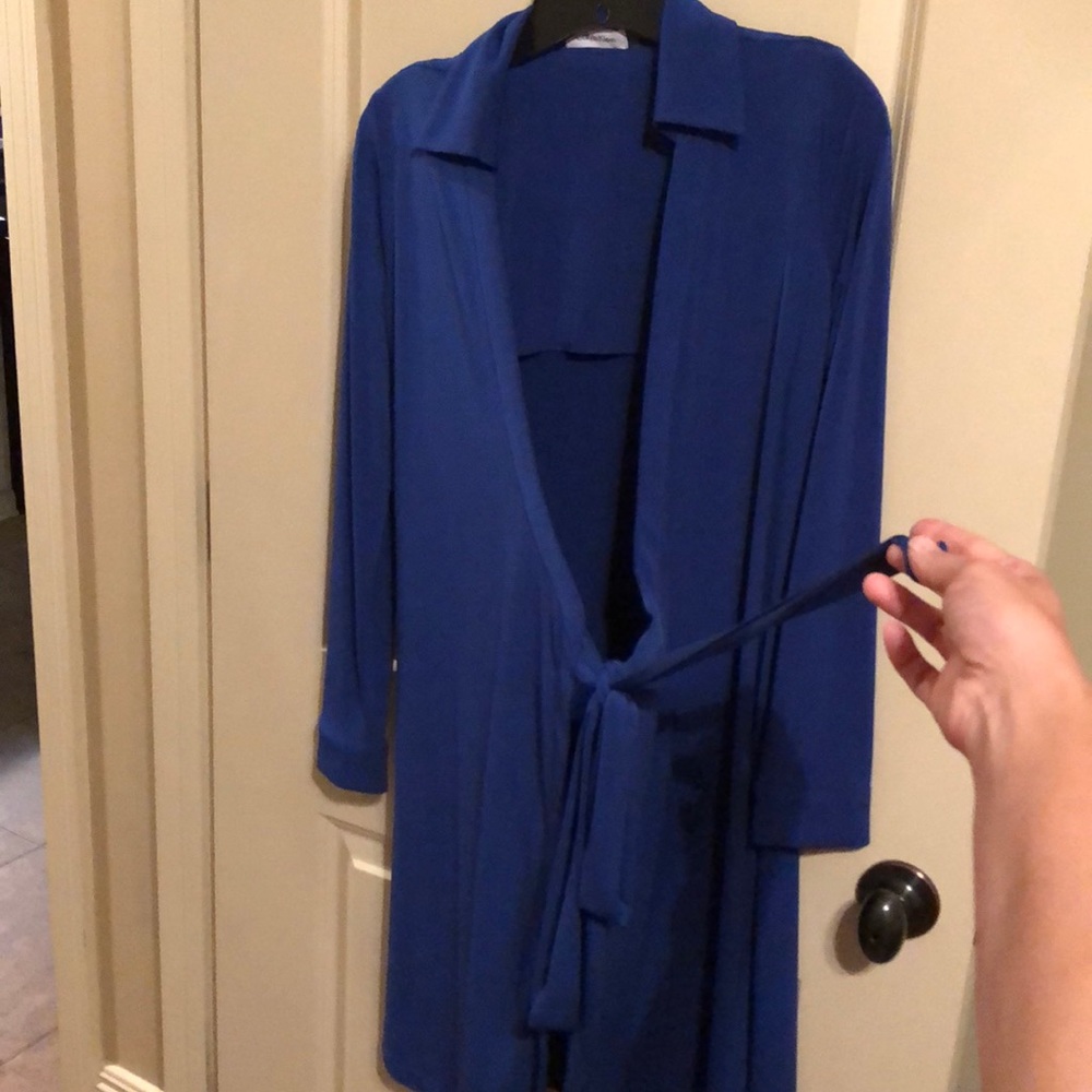 Calvin Klein skinny wrap front dress